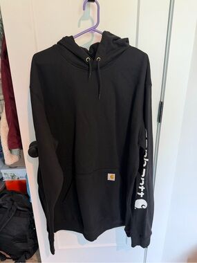 Carhartt Men's Black Crewneck Logo Hoodie